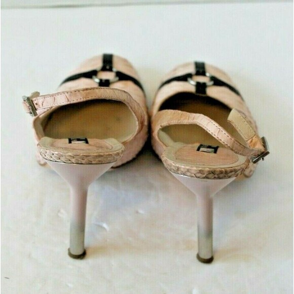 George Mang Jane Sling Back Heels Pink Python Italy Shoes w/Box Sz 36.5 US 6 - Picture 5 of 11